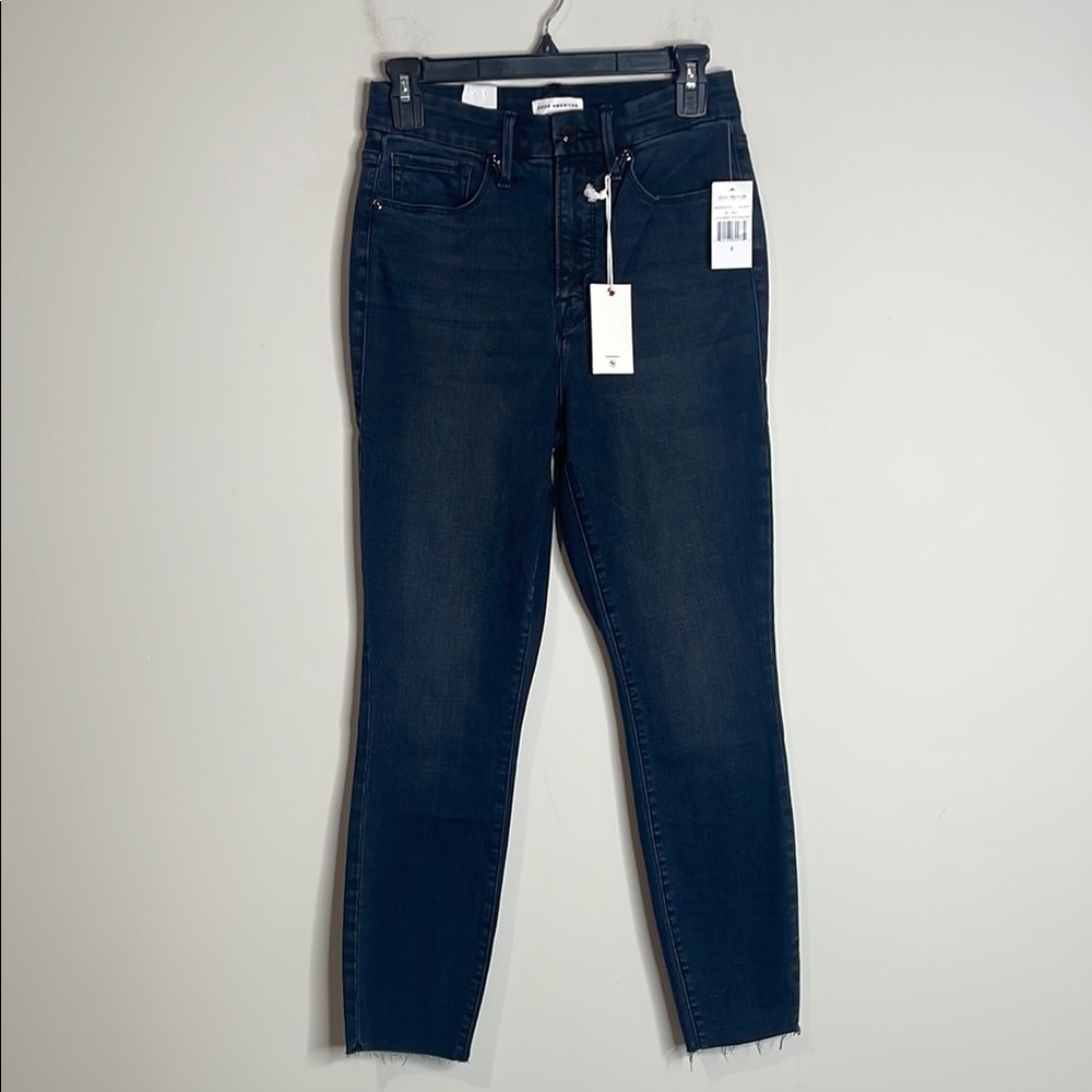 Good American | Good Waist Crop Deep Indigo Jeans Size 6 NWT